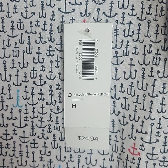 NWT Lightweight Old Navy button down with anchor print. Size M - Picture 4 of 6